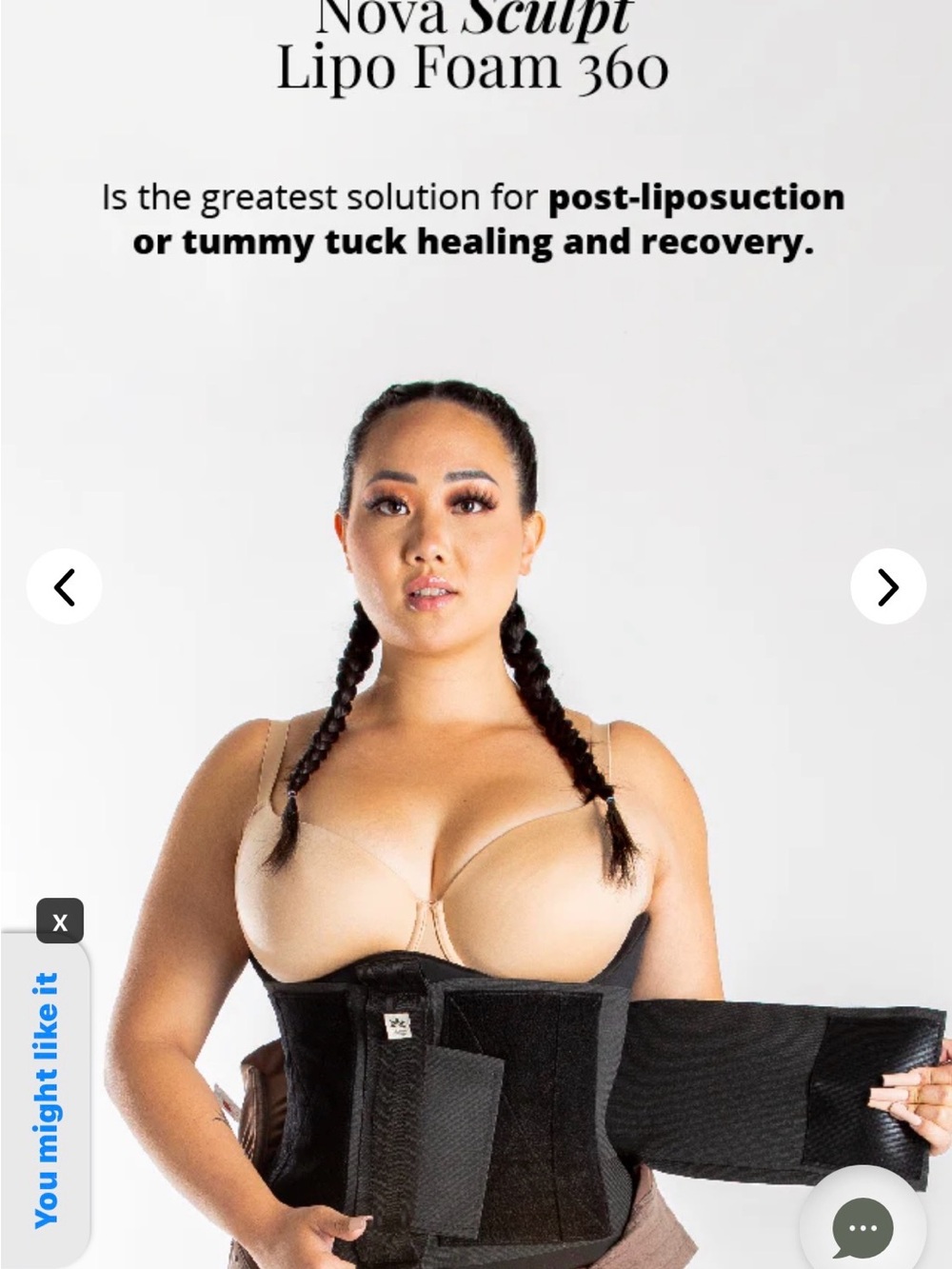 Lipo Foam 360 Post-Surgery Waist Belt - Nude & Black